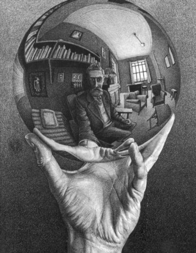 Hand with Reflecting Sphere #268 1935 Lithograph 12 1/2" x 8 3/8"