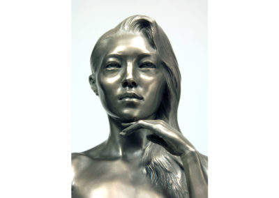 Brian Booth Craig, Erica, 2017, bronze with unique patina, 32 x 10 x 10 inches (detail)