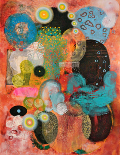 Donna Usher, Pink Stripe, Contemplation 14, Acrylic on panel, 40" x 30"