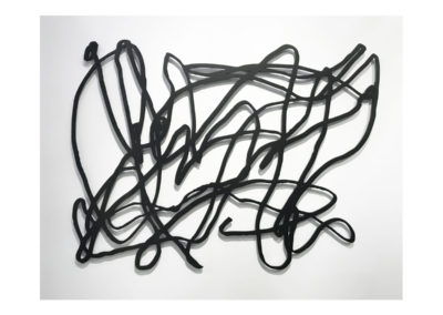 Micah Lexier, A Minute of My Time, Sept 22 2007; 0:07 - 0:08, 2018, laser cut hot-rolled steel, 38" x 50"