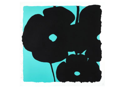 Donald Sultan, "Reversal Poppies", Color Screenprint with Flocking, 46 X 46in.