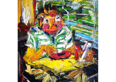 THE STRIPED MAN, OIL ON BOARD 41×36″ 2006