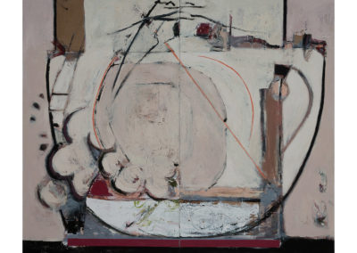 Container Series #1 / 2014 / Ruth Mordecai (b. 1938) / Acrylic, oil, collage on paper / 60 x 72 in.