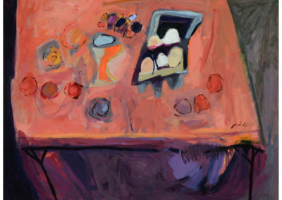 Eggs on Table / c. 1970 / Zygmund Jankowski (1925-2009) / oil on panel / 35 x 48 in.