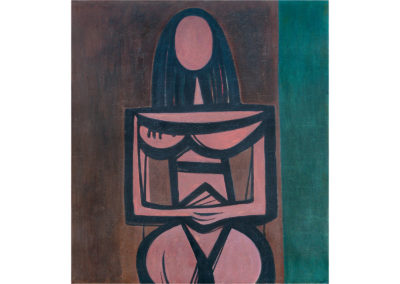 Wifredo Lam, Woman, (Mujer), 1938, oil on paper laid down on canvas, 28 1/4 x 25 1/2 inches