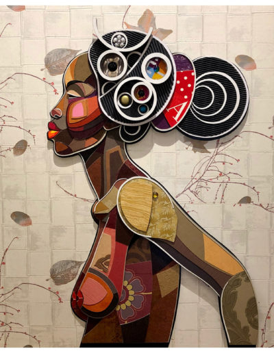 Hernandez Abelardo, "Africain", Mixed Media on canvas, 2019
